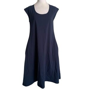 Uniqlo x Theory Medium Sleeveless Casual Comfy Blue A Line Stretch Mini Dress